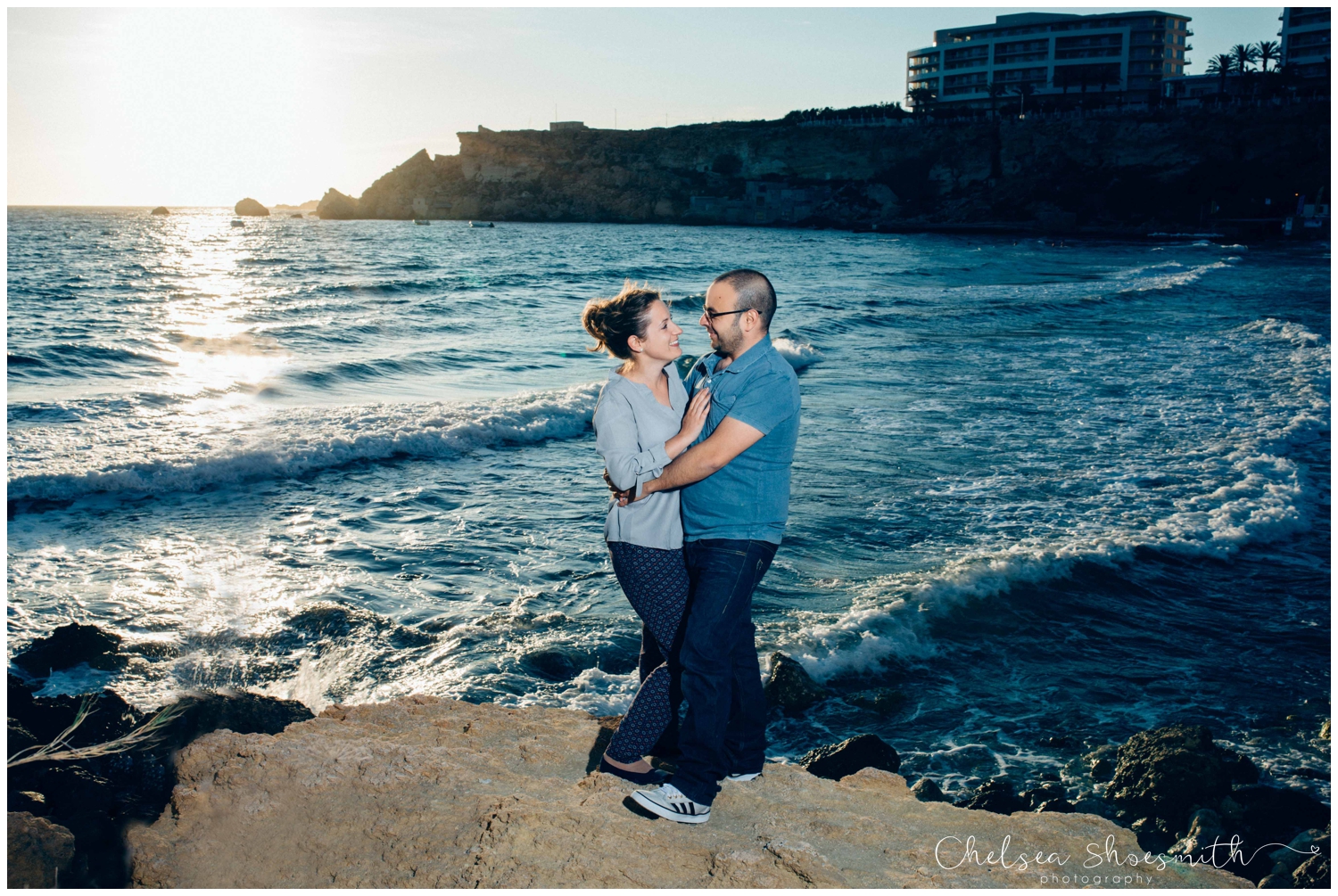 (13 of 54) Alison & Dom Couple Shoot Golden Bay Mellieha Malta Chelsea Shoesmith Destination Wedding Photography